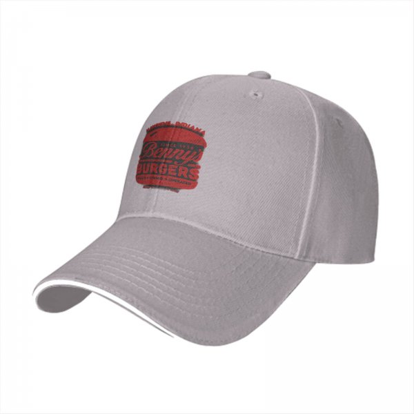 Black baseball cap with Benny's Burgers graphic print