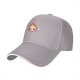Black baseball cap with cute cartoon flame character design