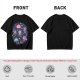 Olive T-shirt with Chibi Fantasy Characters and Whimsical Art Print