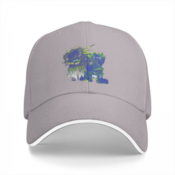Black Baseball Cap With Anime Superhero Punch Graphic Print