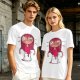Olive Green T-Shirt With Creepy Cartoon Girl Print