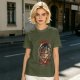 Olive green anime t-shirt with Attack on Titan printed design