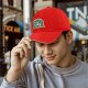 Black baseball cap with cosmic coffee alien girl graphic