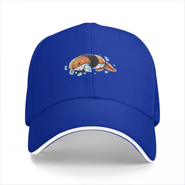 Black Baseball Cap With Cute Koi Fish Water Splash Artwork