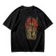Olive T-shirt with Dark Fantasy Tentacle Monster Graphic Print