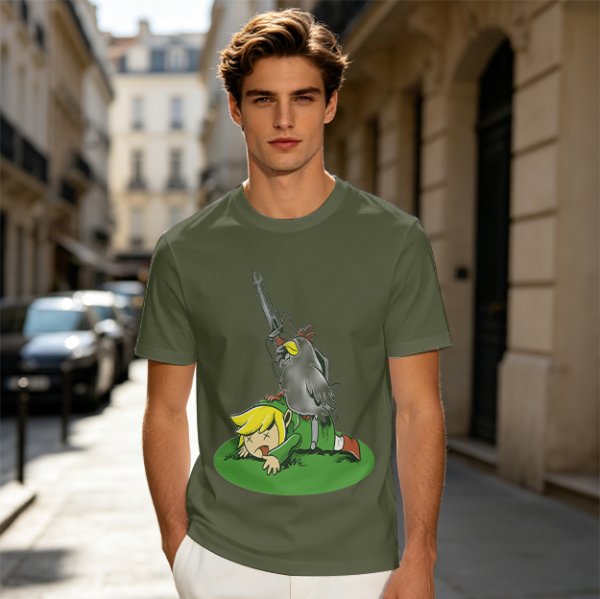 Legend of Zelda Cucco Defeats Link Graphic T-Shirt