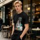 Olive T-Shirt Featuring 'king Club' and Animated Characters Print