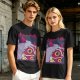 Olive T-shirt with Princess Mononoke Mask Graphic Print