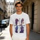 Olive T-Shirt With Four Gorillaz Character Portraits Print