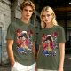 One Piece Monkey D. Luffy Graphic Print Olive T-Shirt