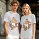 Olive T-Shirt With Cute Lazy Egg On Toast And Bacon Print