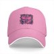 Black baseball cap with pink and purple bear graphic print