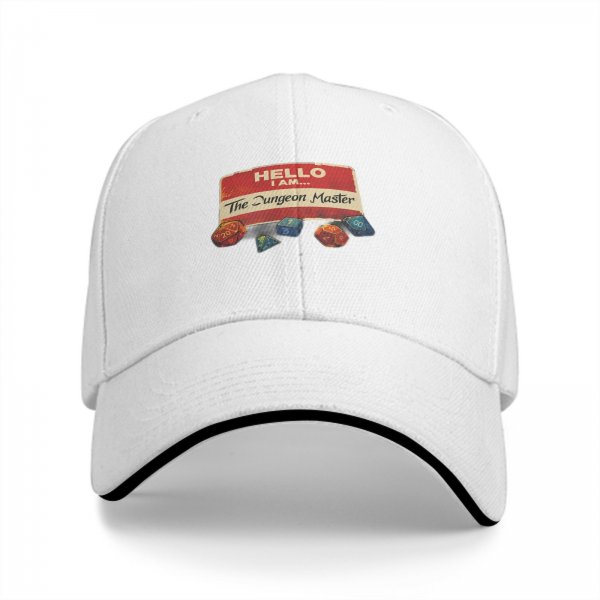 Hello I Am The Dungeon Master Baseball Cap With Dice Art
