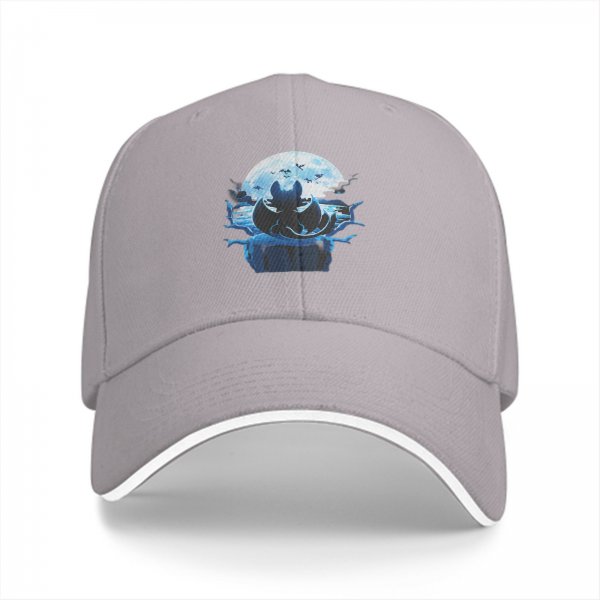 Black baseball cap with bat and full moon gothic graphic