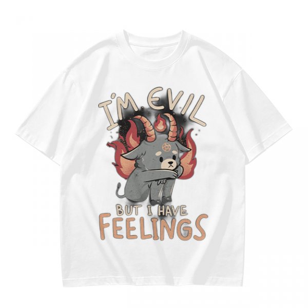 I'm Evil But I Have Feelings Cute Demon Goat Graphic T-Shirt
