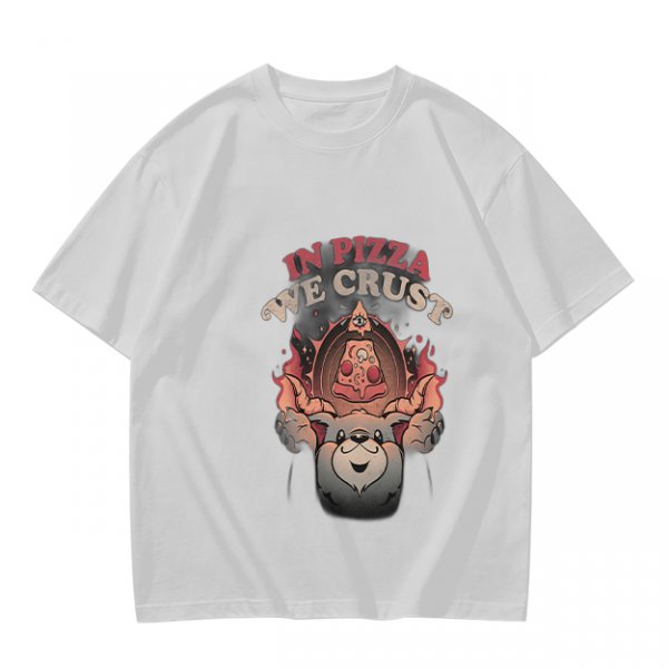Olive T-Shirt With 'In Pizza We Crust' Pizza Dog Graphic