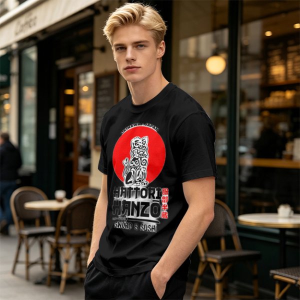 Okinawa Japan Hattori Hanzo Sword and Sushi T-Shirt
