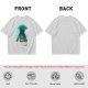 Olive T-Shirt With Glowing Teal Mushroom Creature And Moon Print