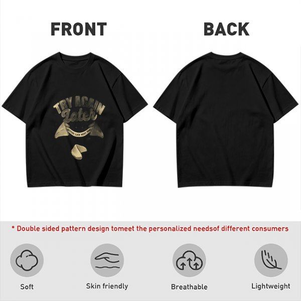 Olive T-Shirt With Try Again Later Fortune Cookie Print