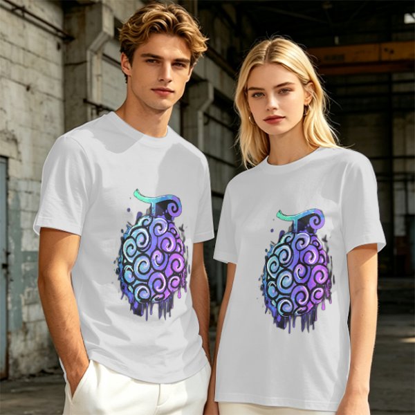 Olive T-Shirt with Devil Fruit Swirl Art Print