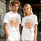 Olive T-Shirt With Cute Cartoon Hamburger Print