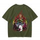 Olive T-shirt with Final Fantasy Vivi and Moogle Fire Artwork