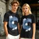 Olive T-Shirt With Two Facing Fantasy Figures And Orb Art Print