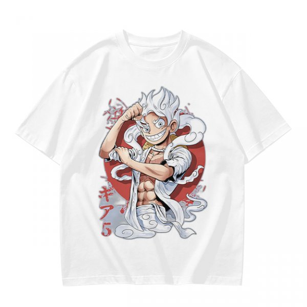 One Piece Gear 5 Luffy Graphic Print Olive T-Shirt