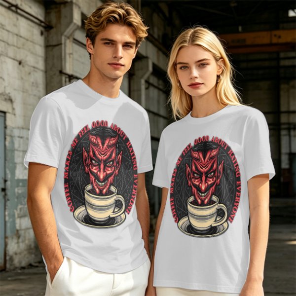 Coffee Makes Me Feel Good About Hating Everyone Devil T-Shirt