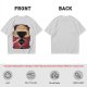 Olive T-shirt with Glitch Art Monkey D Luffy Straw Hat Print
