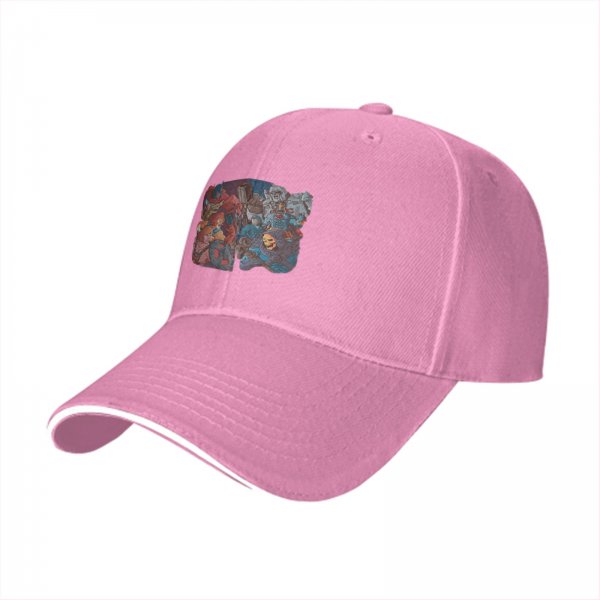Black Baseball Cap with Fantasy Character Group Art Print