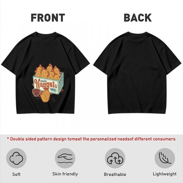 Olive T-Shirt With Cartoon Chicken Nuggets Box Print