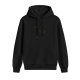 Black graphic hoodie with small cat and star print