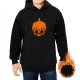 Black Hoodie With Spooky Pumpkin Skull Halloween Graphic