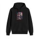 Black hoodie with anime-style loading graphic print