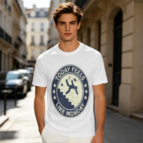 Today Feels Like Monday Stair Fall Graphic T-Shirt