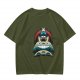 Olive green t-shirt with stacked Totoro characters graphic
