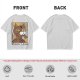 Olive green t-shirt with cubist style cat print and Purrcasso text