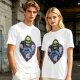 Olive T-Shirt With Grim Reaper Skull And Chain Heart Graphic