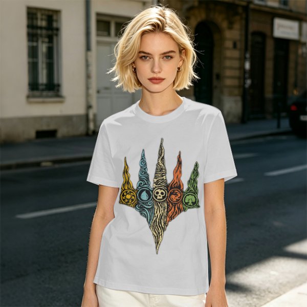 Magic The Gathering Five Mana Symbols Graphic T-Shirt