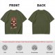 Olive graphic t-shirt with stressed but still magical dragon print