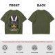 Olive T-Shirt With Alien Bunny Ears Egg Hunt Graphic
