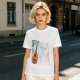 Olive Green T-Shirt with Lute and Botanical Graphic Print