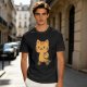Olive T-Shirt With Cute Orange Tabby Cat Graphic