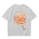 Olive T-Shirt With Cute Cartoon Hamburger Print