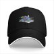 Black Baseball Cap With Wrestling Ring Graphic Print