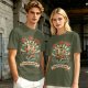 Olive T-shirt with Pirate Ship Homeward Bound Tattoo Style Print
