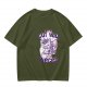 Olive t-shirt with a cute unicorn holding an axe and the text I will cut you into pieces