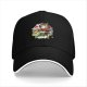 Black baseball cap with cute samurai panda riding a horse graphic