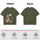 Olive T-Shirt With Steamboat Willie This Is Fine Burning Ship Art